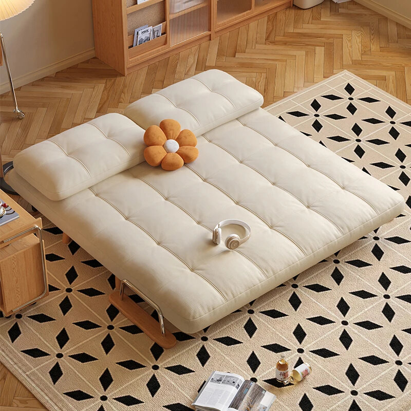 🛋️Cream Folding Sofa Bed