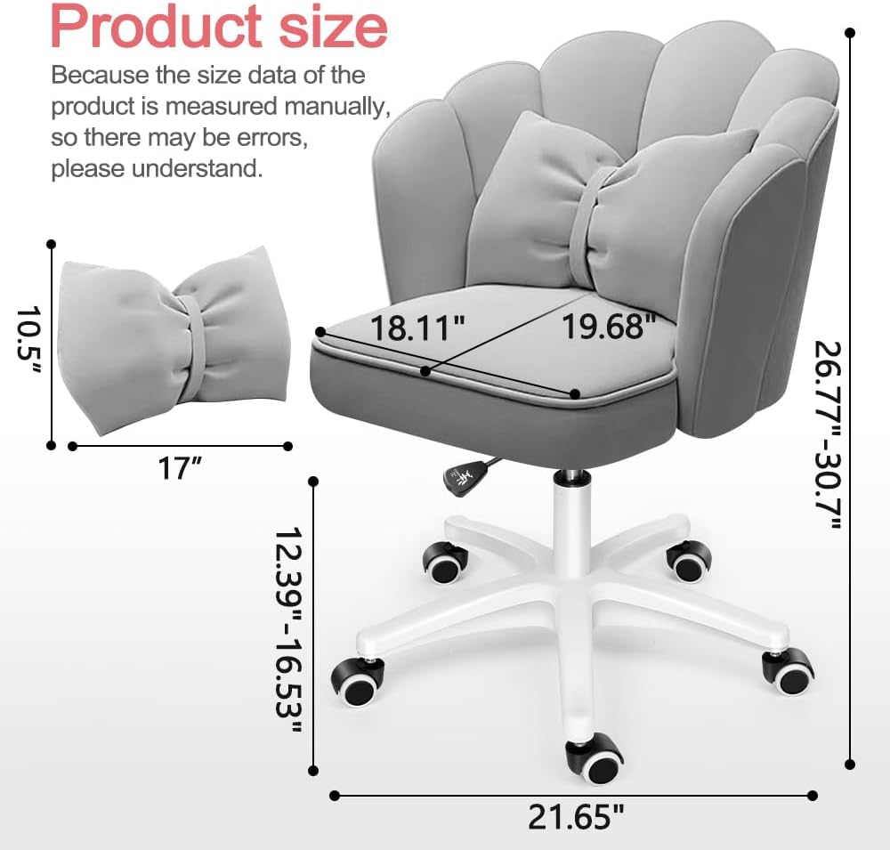 Office Chair Cute Petal Desk Chair, Modern Fabric Home Butterfly Chairs Height Adjustable Chair Makeup Chairs Computer Chairs