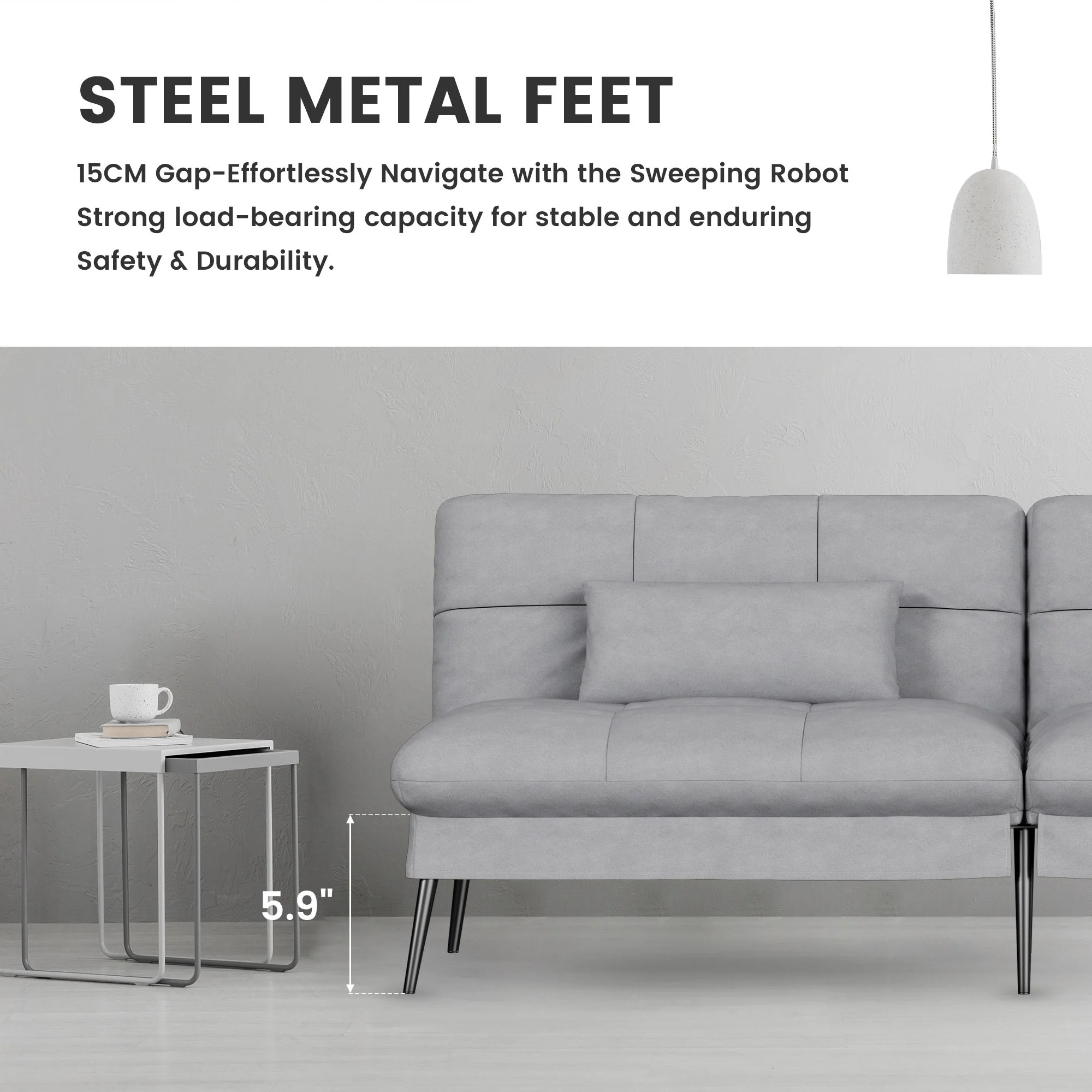 COMHOMA Convertible Ultra-comfortable Futon Sofa Bed with Adjustable Backrest B001