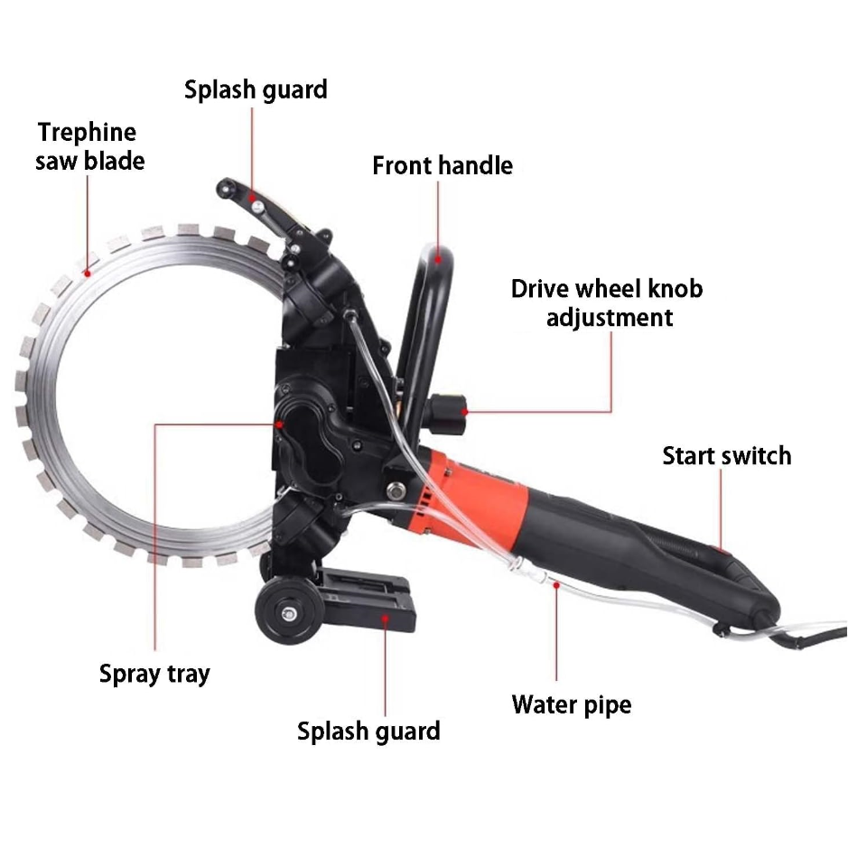 400mm Brushless Ring Saw Concrete cutting machine Machine Hand Held Wall Cutting Ring Saw Household Concrete Cutter