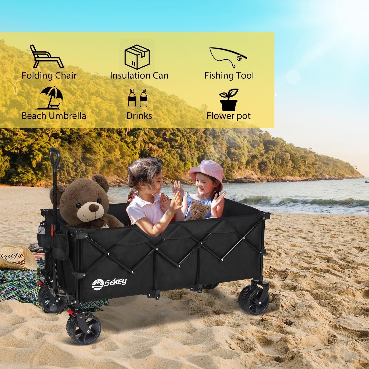 48''L Collapsible Foldable Extended Wagon
