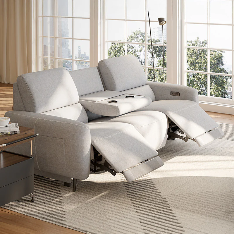 Wall Recliner Sofa with Drop Down Table Tray