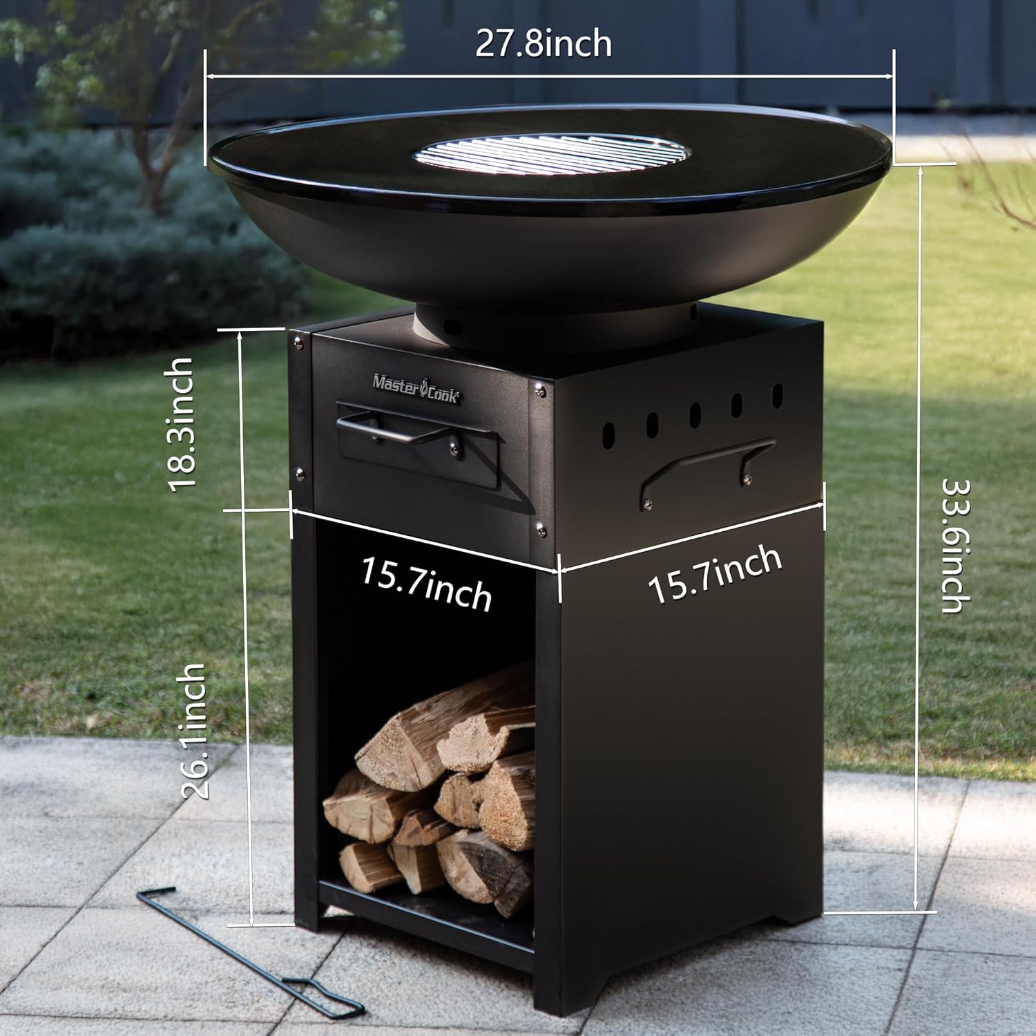 Charcoal Grill, Spacious BBQ and Fire Pit Combo, Suitable for Backyard Parties, Camping, and Outdoor, Round