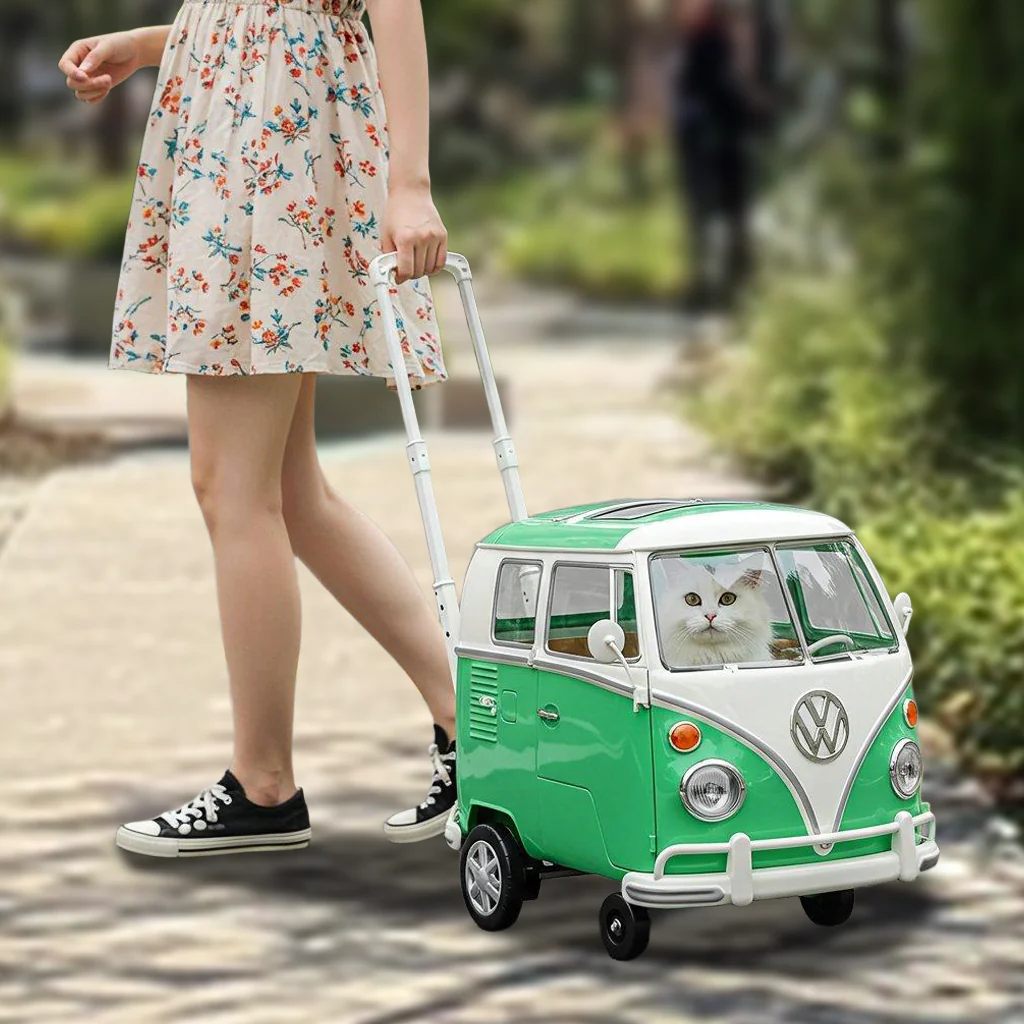 Volkswagen Bus Shaped Pet Trolley Bag