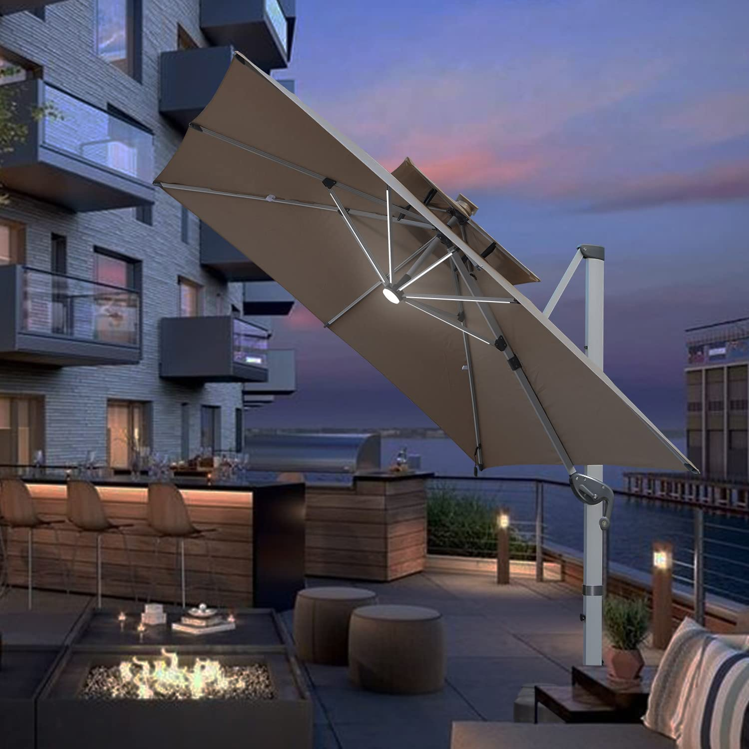 ⚡Clearance Sale $32.99⚡Solar Powered LED Patio Umbrella💥 GET FREE SHIPPING💥