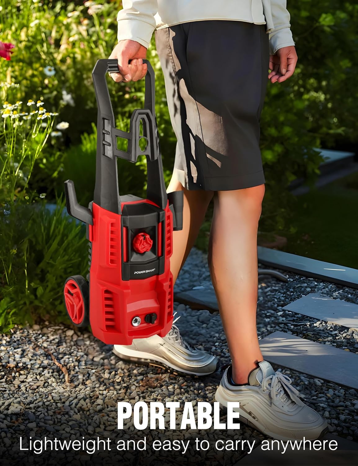 Electric Pressure Washer 2200 MAX PSI, 1.2 GPM with Onboard Soap Tank, Metal Spray Wand, 5 Nozzle Set for Cars, Patio, Decks, and Fences