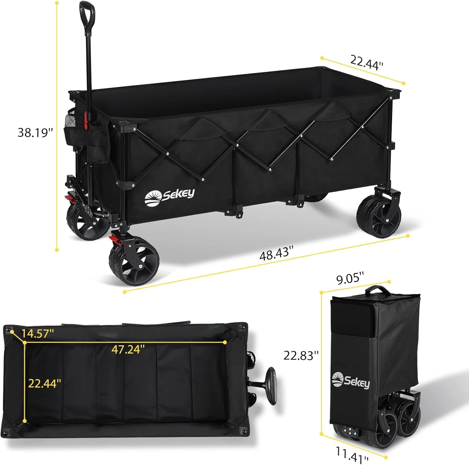 48''L Collapsible Foldable Extended Wagon