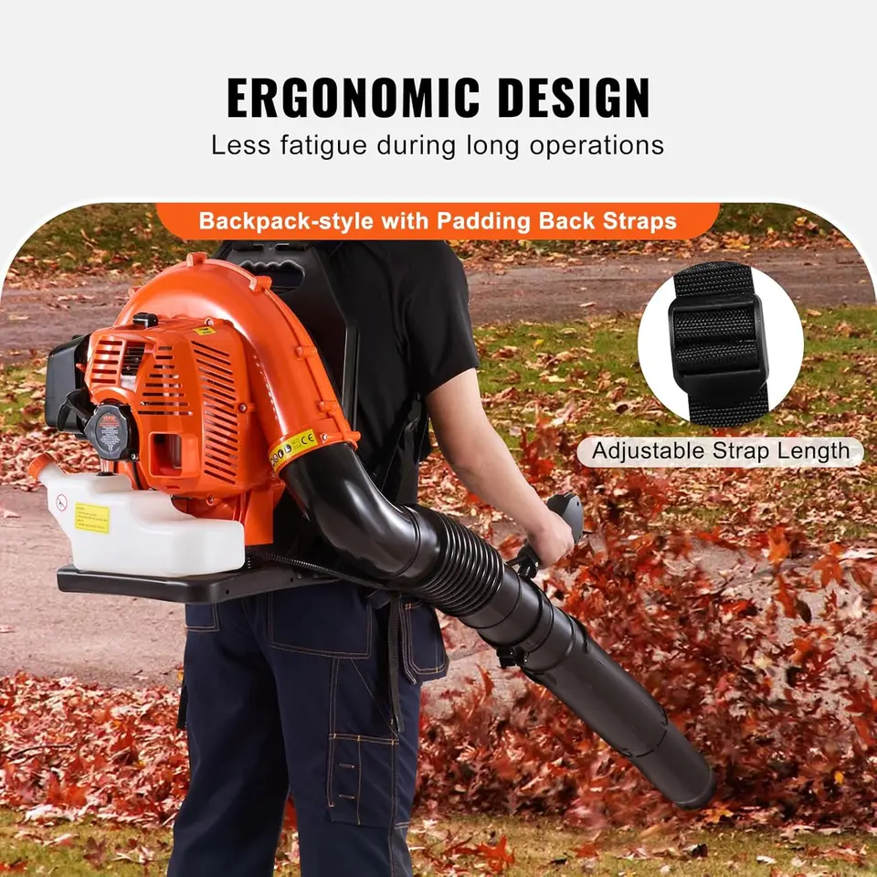 Backpack Gas Leaf Blower, 2-Cycle Gas Powered Backpack Blower with 3L Fuel Tank, 930CFM Air Volume 184MPH Speed