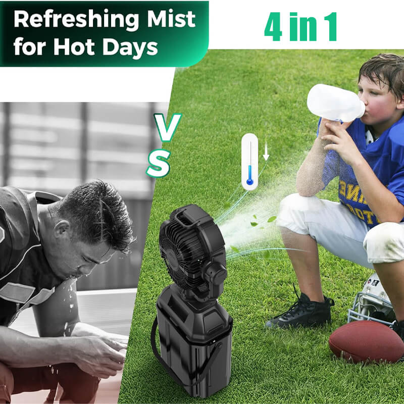 💦4 in 1 Mist Camping Fan with 6L Bucket