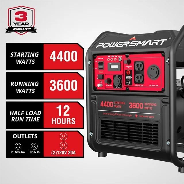 PowerSmart 4400-Watt RV Ready Open Frame Inverter Generator for Home Use,EPA Compliant MB5040A