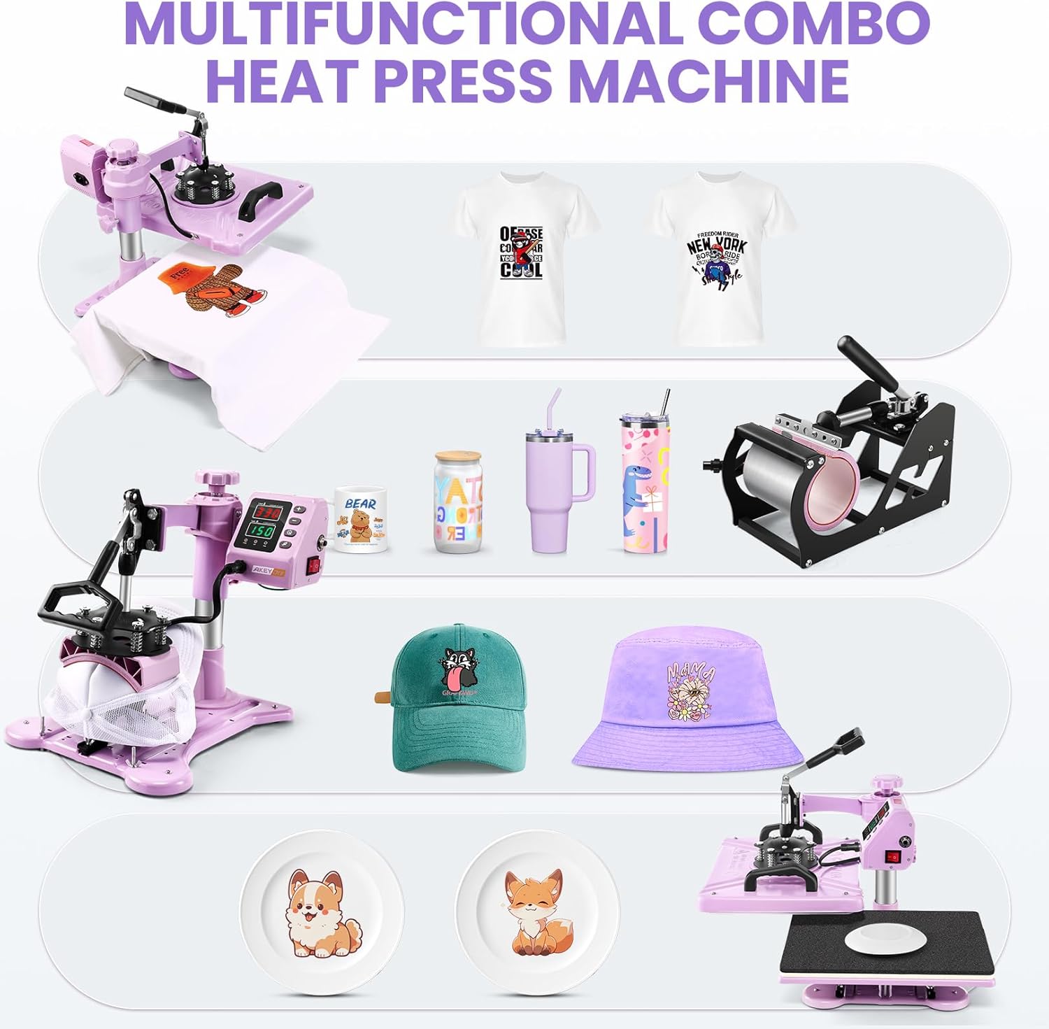 Professional 8 in 1 Heat Press Machine Sublimation Machine 12