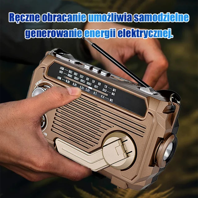Ręczne radio z funkcją ładowania awaryjnego