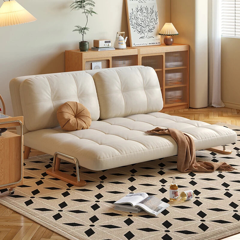 🛋️Cream Folding Sofa Bed