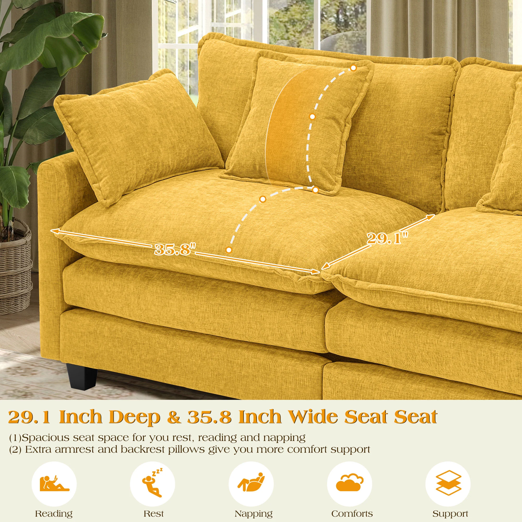 Luxury Thickened Cushion Modular Sofa