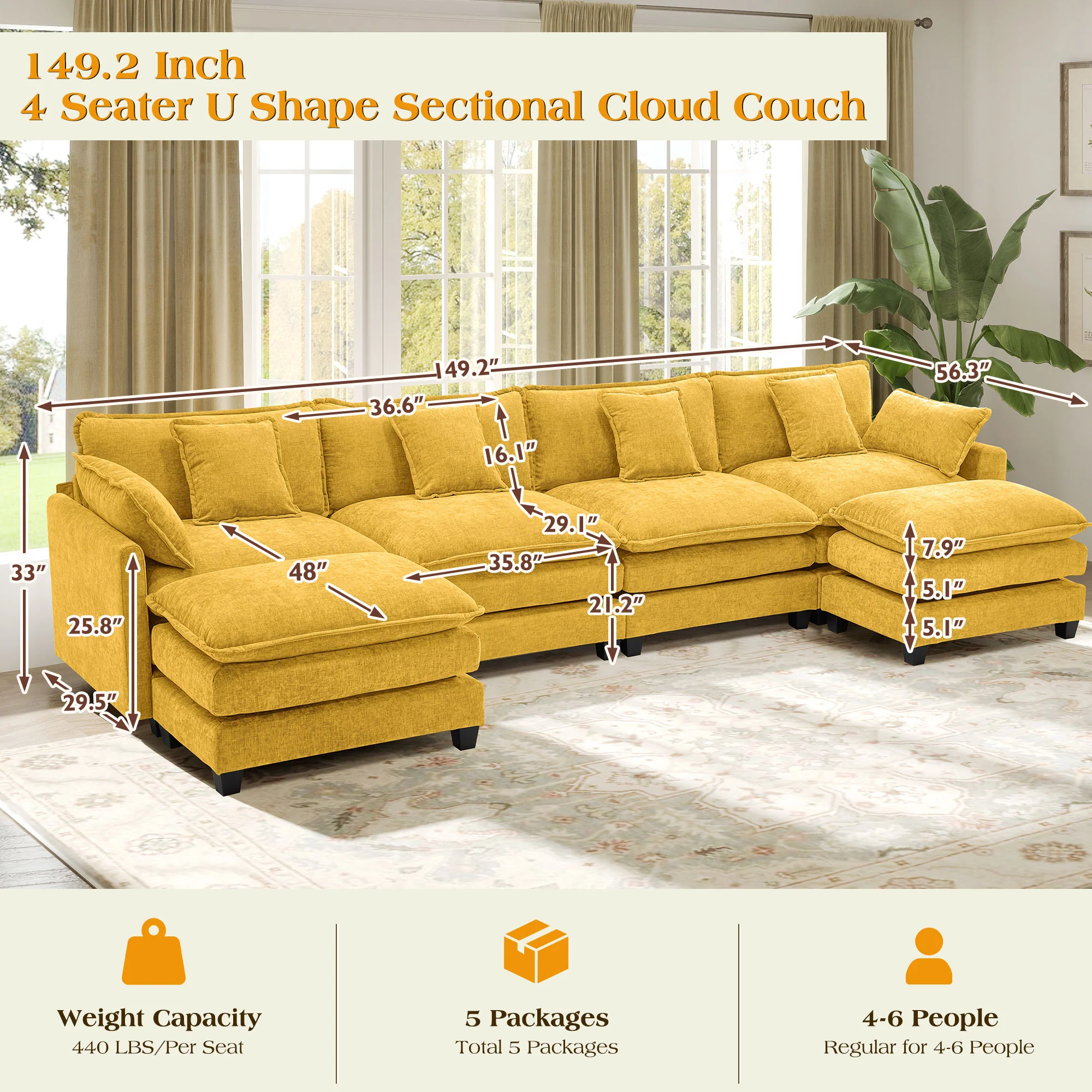 Luxury Thickened Cushion Modular Sofa