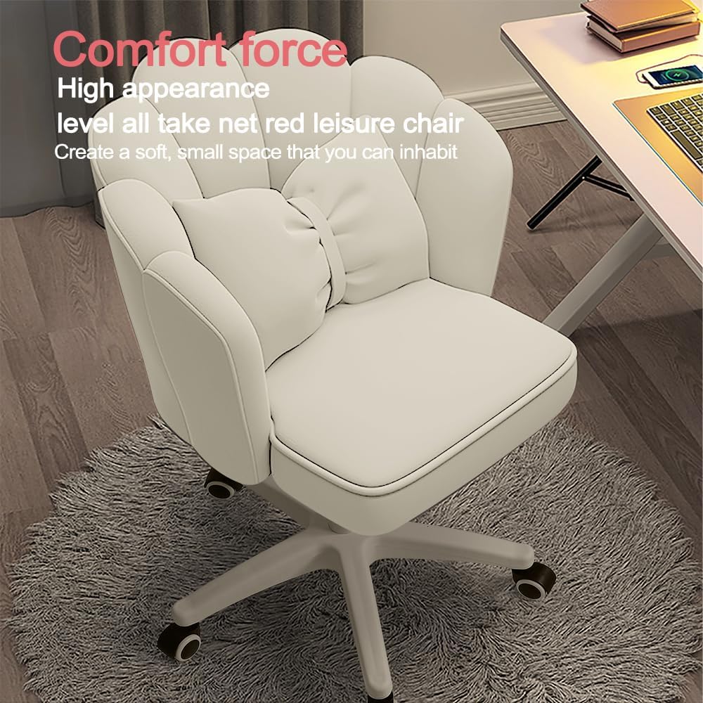 Office Chair Cute Petal Desk Chair, Modern Fabric Home Butterfly Chairs Height Adjustable Chair Makeup Chairs Computer Chairs