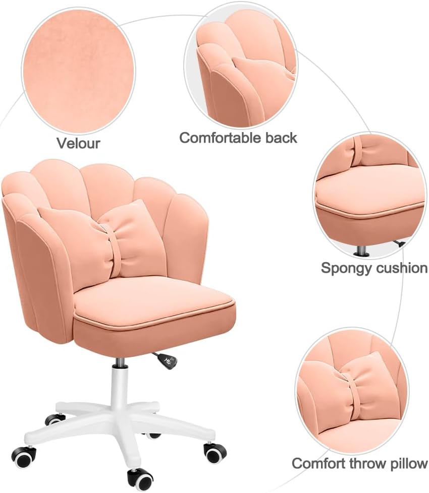 Office Chair Cute Petal Desk Chair, Modern Fabric Home Butterfly Chairs Height Adjustable Chair Makeup Chairs Computer Chairs