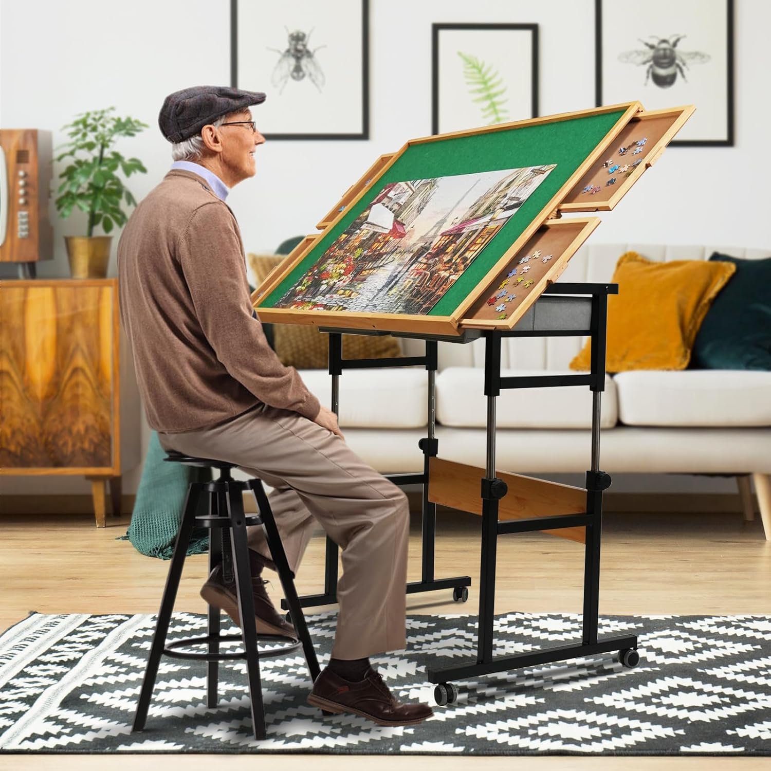 🔥Last Day Only $34 - ALL4JIG Jigsaw Puzzle Table with Legs