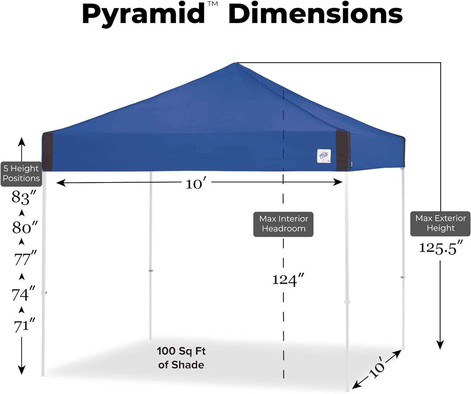 Camping Cube 6.4, Converts 10' Straight Leg Canopy into Camping Tent, Punch