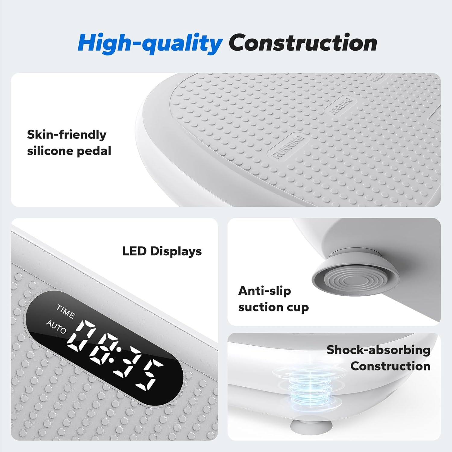 Vibration Plate Exercise Machine, Vibration Plate 440 Lbs Capacity, Bluetooth and Silicone Pedal, Stimulate Deep Fat, Vibration Plate for Lymphatic Drainage, Vibrating for Weight Loss