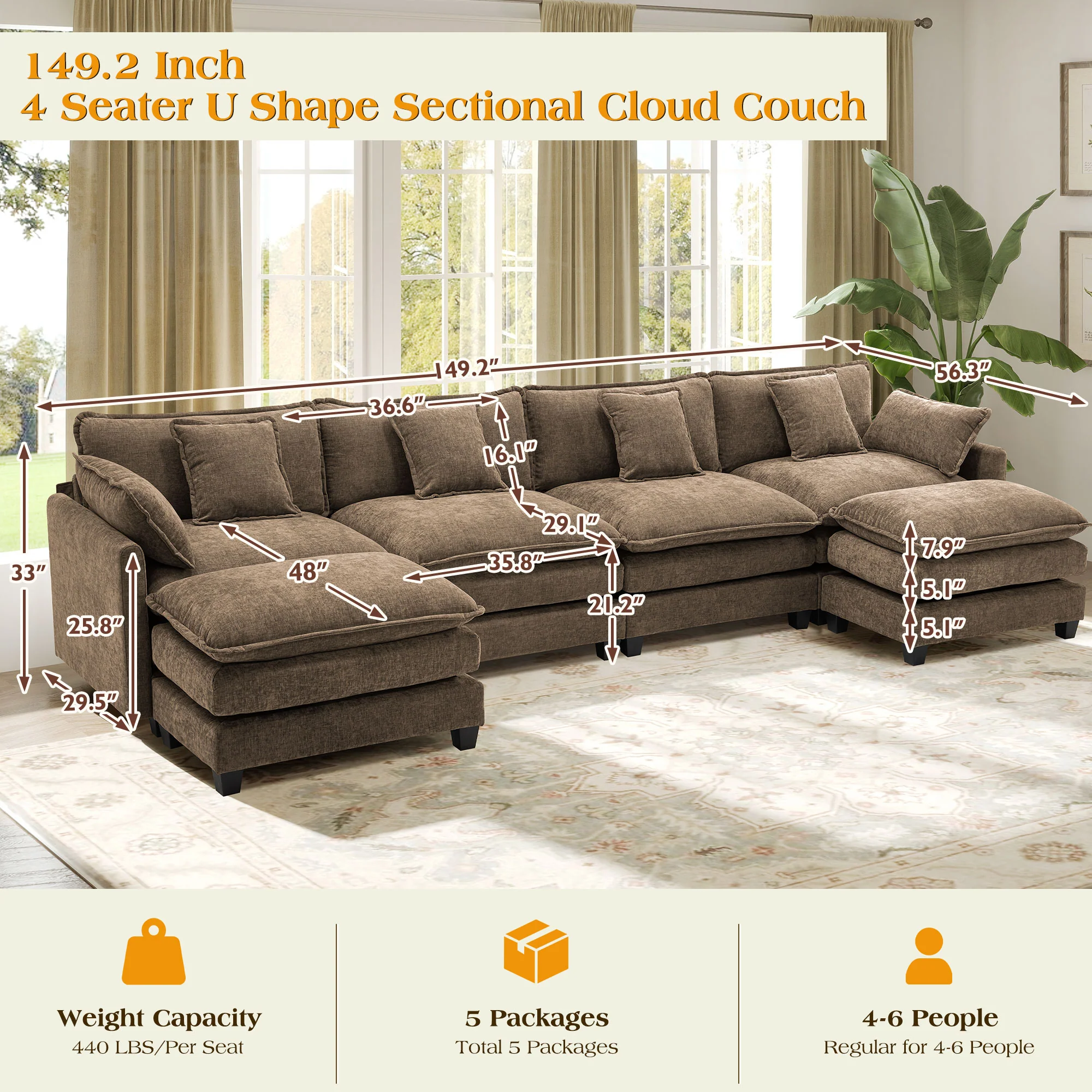 Luxury Thickened Cushion Modular Sofa
