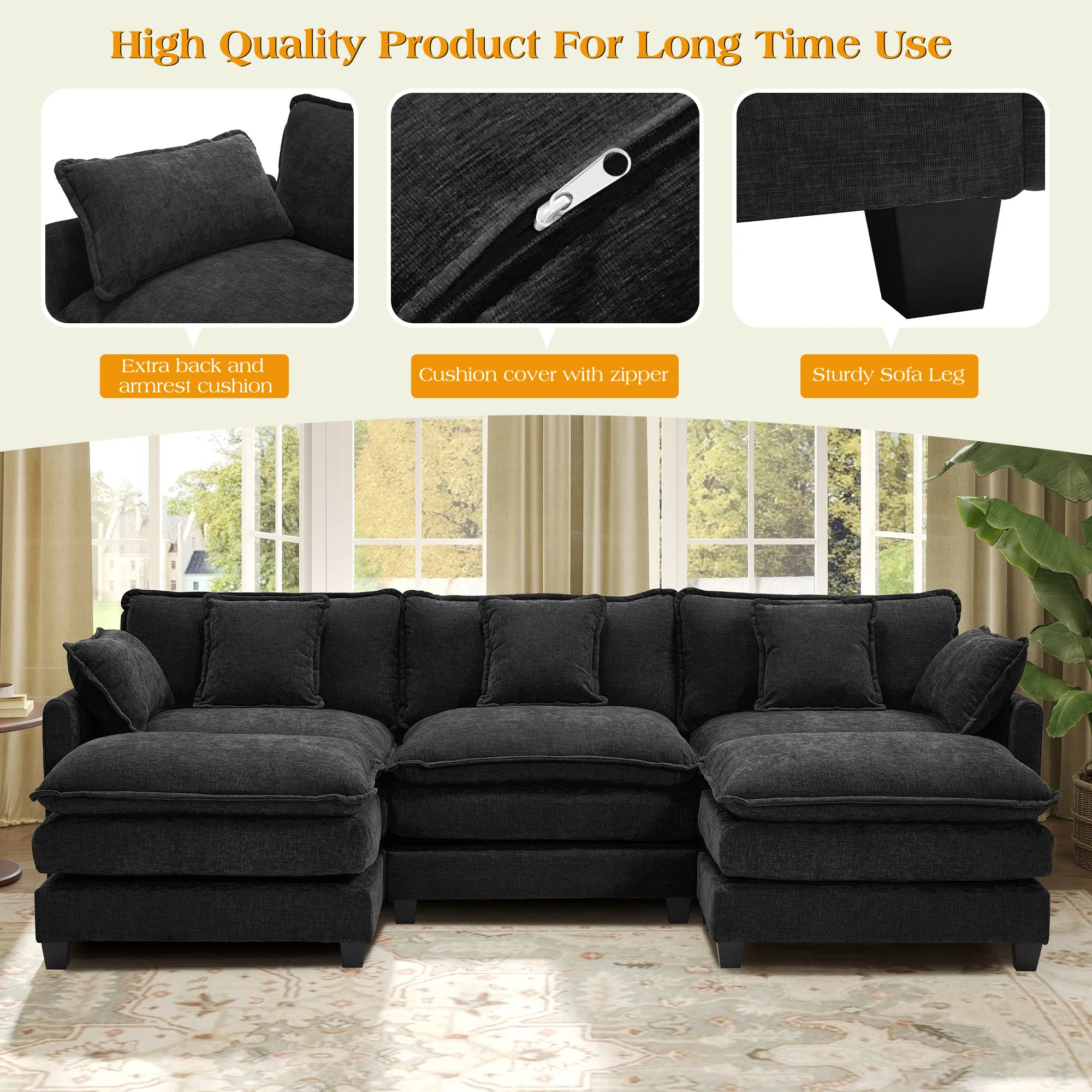 Luxury Thickened Cushion Modular Sofa