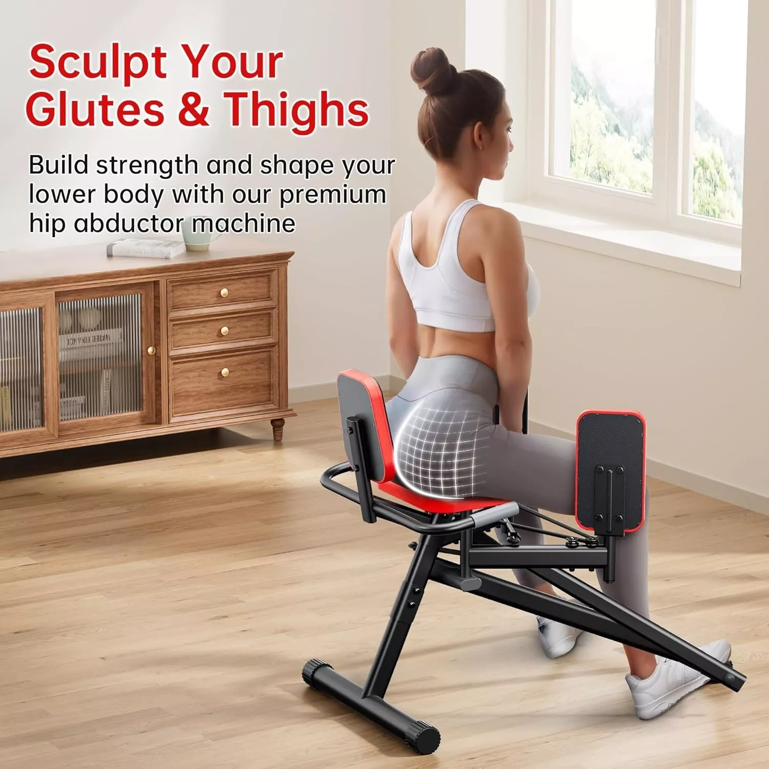 Hip Abductor Machine for Home Gym | Glute & Thigh Exercise Equipment Inner Thigh