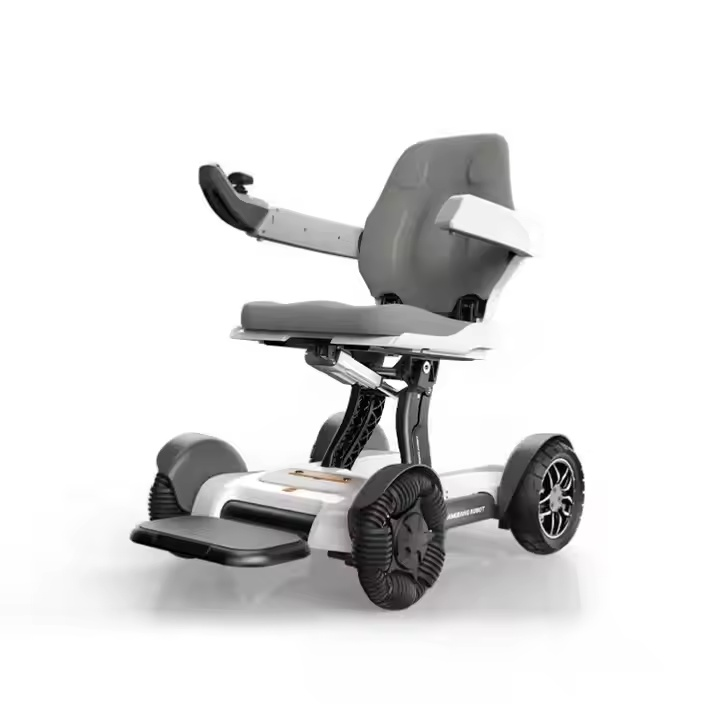 Portable Power Wheelchair With Remote Memory Foam Cushion Foldable Adjustable Aluminium Electric Wheelchair