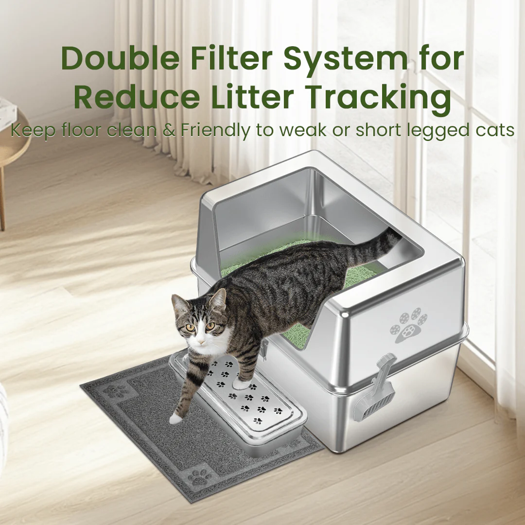 【Special Sale】Cat Litter Box with Lid - Wide Edge Opening