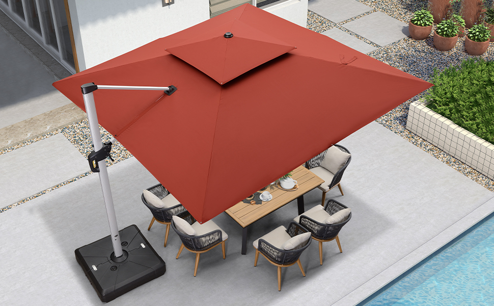 Solar Powered LED Patio Umbrella