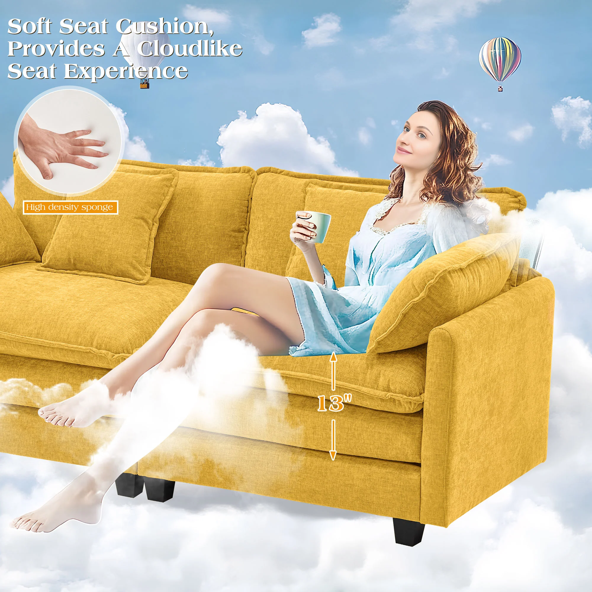 Luxury Thickened Cushion Modular Sofa